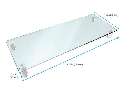 Monoprice 116356 Multimedia Riser Desktop Monitor Stand - Clear Glass, Large 30.8 x 11 Inches - Workstream Collection, 30.8" x 11.0"