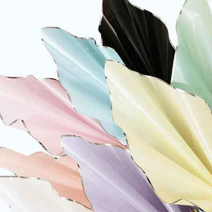 BBJ WRAPS Flower Wrapping Paper Silver Line, Korean Bouquet Wrapping Paper Waterproof Floral Paper Wrap Florist Supplies, 20 Sheets, 22.8x22.8 inch (Black)