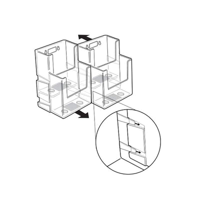 Azar Displays 252032 Clear Two-Tier Tri-Fold Brochure Holder, Acrylic Boxes for Display - Table Menu Holder Stands (4.25” W by 3.75” D by 7” H)-Tabletop Pamphlet Holder - 2-Pack
