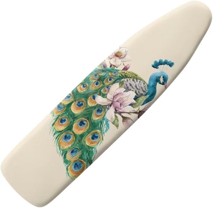 Durable Iron Board Cover Non Stick Scorch Easy-Fit Peacock Ironing Board Cover