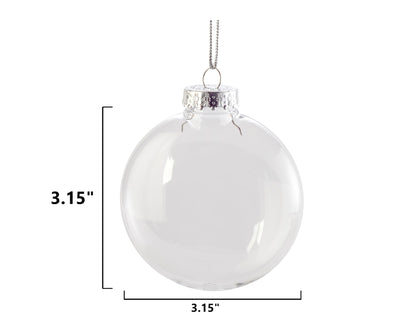 Creative Hobbies Clear Plastic Fillable Christmas Ornament Discs - Great for Crafts, Holidays and Weddings | Pack of 12 (Medium)