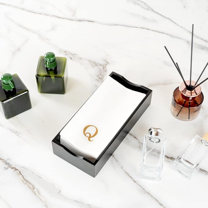 Luxenap 15.8 X 7.9 Inch Linen-Feel Guest Towels, 2000 Lettered Hand Towels