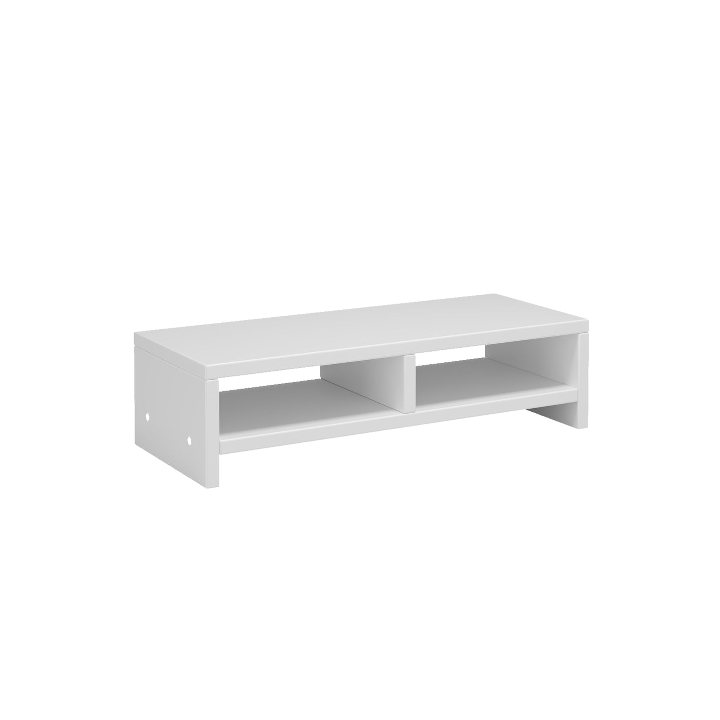 Aivernses Monitor Stand for Desk, Wooden Computer Monitor Riser with Storage, 2-Tier Desktop Monitor Stand, Laptop Stand for Home Office, Study Desk, White, 19.5 Inches