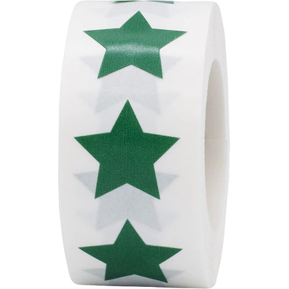 Green Star Stickers, 3/4" Inch, 500 Labels per Roll - Perfect for Reward Systems, Decorating, and Crafting in Schools, Offices, Home and Personal Use