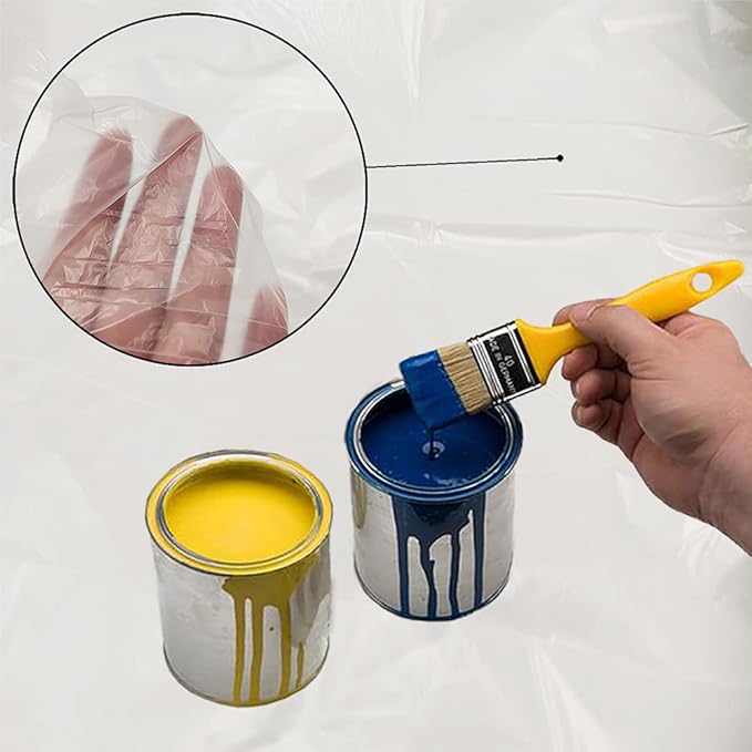 30 Pieces Plastic Drop Sheets for Painting, Waterproof and Dust-Proof Clear