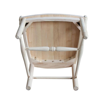 IC International Concepts, SheafBack Arm Chair, 225lbs wt capacity, Solid Real Wood, Sturdy Parawood, DIY, Paint/Stain Ready, Unfinished