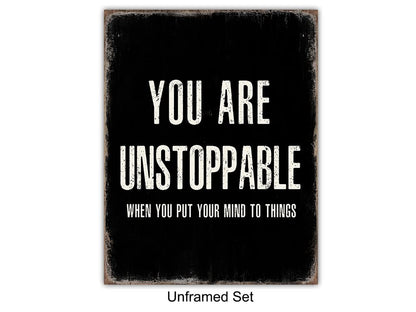 You Are Positive Affirmations Wall Art - Entrepreneur Positive Inspirational Quotes - Motivational poster - Home Office - Classroom Decorations - Success Sayings - Encouragement Gifts for Men, Women