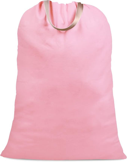 Cotton Canvas Laundry Bag with Handles & Drawstring Straps, Heavy Duty Extra