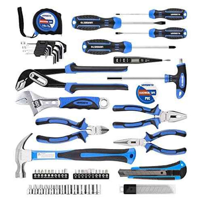 62 Piece Tools Set, General Household Tool Kit with Storage Toolbox, Basic Tool Set for Home, Garage, Apartment and Dorm