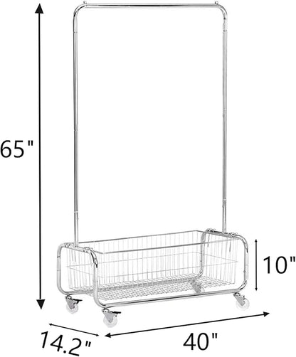 Garment Rack With Storage Baskets, Clothing Rack