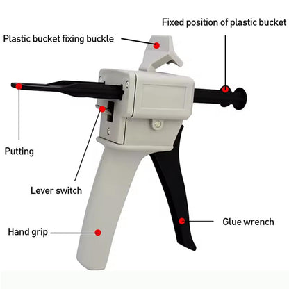 1:1/1：2AB glue gun 50ml epoxy resin glue gun two-component dispensing gun AB epoxy sealant gun applicator manual dispensing gun kit