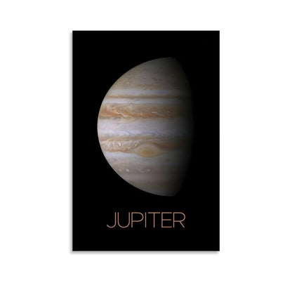 XIAOLOUTINYU Solar System Canvas Wall Art - Jupiter Planet Space Poster for Kids Room Bedroom Classroom, STEM Educational Astronomy Decor, Science Gift for Boys Girls Teens, 16x24 Inch Unframed
