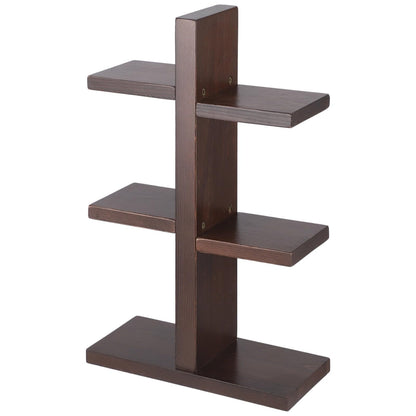 OMISTAR 3 Tiered Wooden Coffee Cup Holder, Kitchen Counter 6 Mug Wood Coffee Mug Organizer Stand with Non-Slip Foam Pads, Vertical Cup Storage Rack for Coffee Bar Countertop