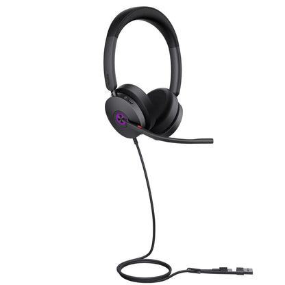 Yealink UH48 ANC Wired Headset with Microphone, Active Noise Cancelling USB Headphones for PC, MS Teams Certified Works with All Other Call Platforms, All Day Comfort, Mute Button