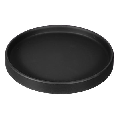 YELARXI 6.7 Inch Ceramic Plant Saucers, Round Flower Planter Water Trays Ceramic Plant Saucer Pot Tray -Fitting for (Outdoor/Indoors/Garden/Planting/Water/Flower/Coffee) Matte Black