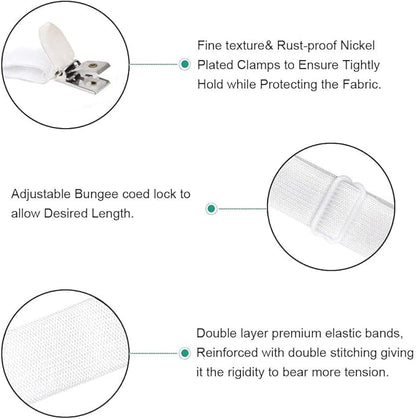 8Pcs Adjustable Bed Sheet Straps Clips, Elastic Mattress Sheet Fasteners Holder