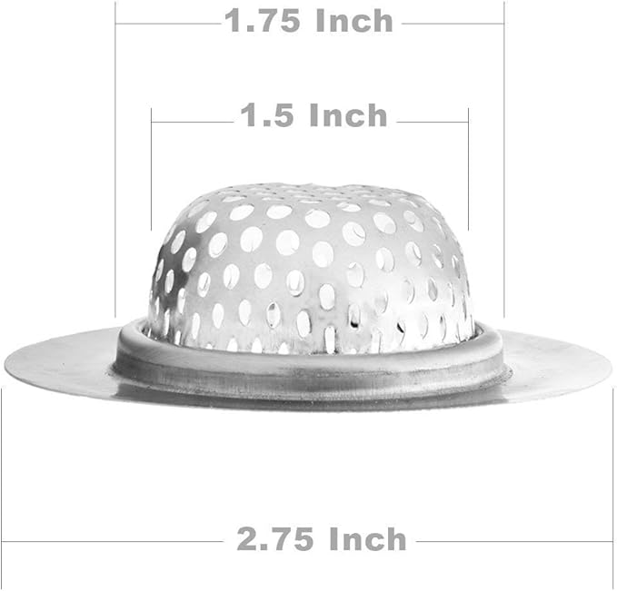 2 Pack - 2.75" Top / 1.5" Basket, Stainless Steel Slop, Kitchen and Bathroom