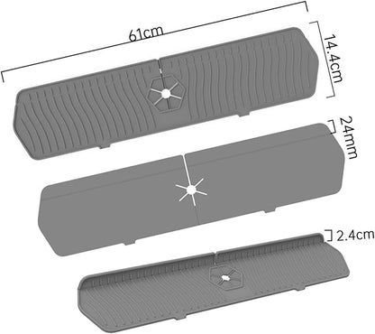 Kitchen Faucet Sink Splash Guard, Sink Draining Pad Behind Faucet, Rubber