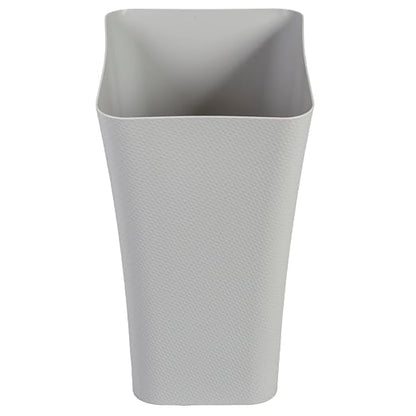 Clorox Textura Slim Trash Can - 3.1 Gallon Small Waste Basket for Narrow Spaces - Skinny Plastic Garbage Bin for Bathroom, Bedroom, or Office, Grey