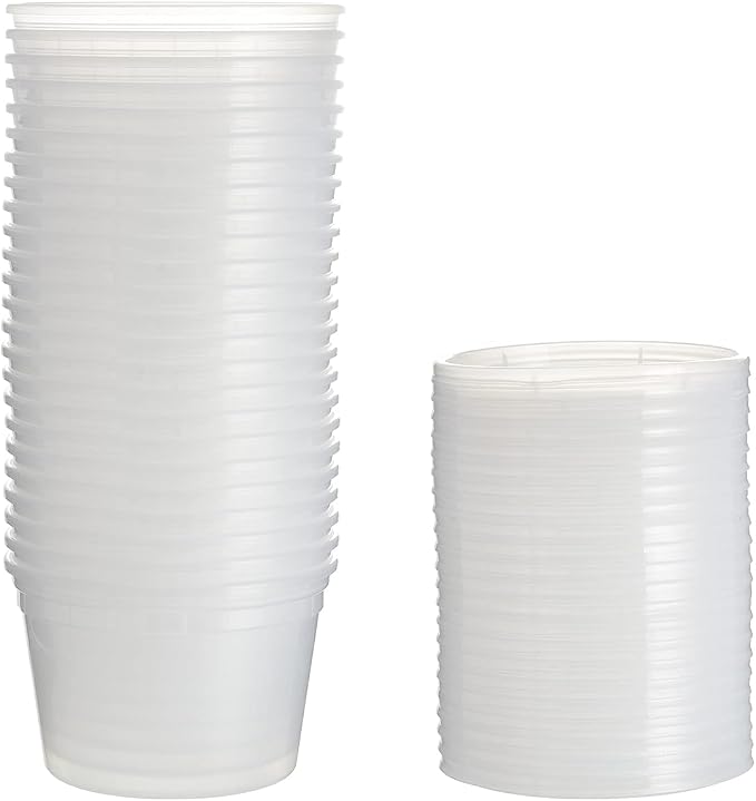 [48Set - 16oz.] Plastic Deli Food Storage Containers With Plastic Lids, Disposable togo containers for soup, Meal Prep, Slime | BPA Free | Stackable | Leakproof | Microwave | Dishwasher | Freezer Safe