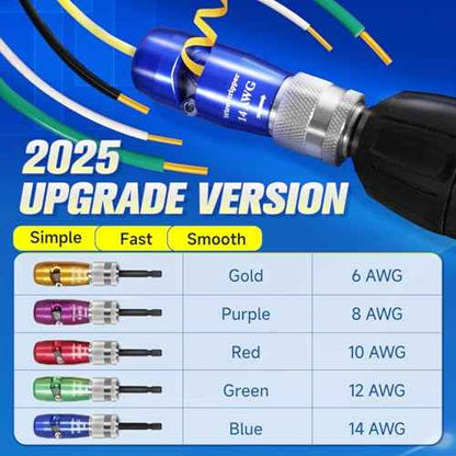 Wire Stripper Twister Tool for Drill, 35 in 1 New Wire Stripping for Drill 2025 Professional US Standard 14-12-10-8-6 Gauge Electricians Tools for Drill Wire Stripper and Twister Kit