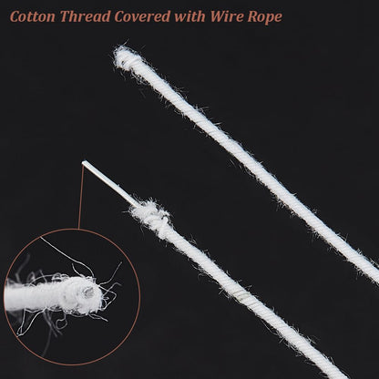 OLYCRAFT 50 Yards/45.7m White Wire Cotton Covered Cloth Covered Stem Floral Wire with Metal Wire Inside Cotton Covered Millinery Wire for Sewing Supplies DIY Making Accessories