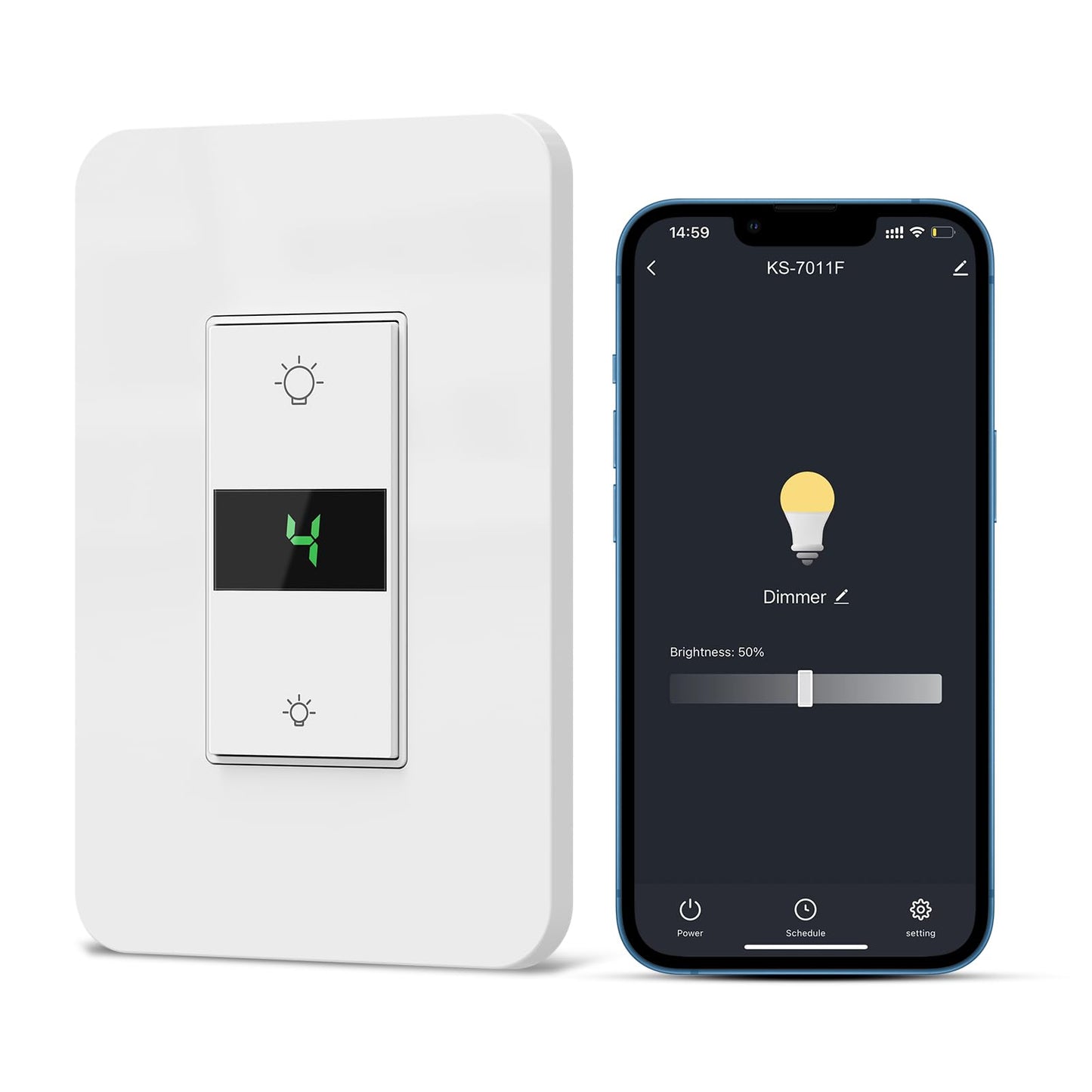 Milfra Smart Dimmer Switch 3Gang Digital Display Single-Pole 3Way Dimmer Smart Switch， 2024 New Model，Works with Siri, Alexa and Google Home，Voice and Remote Control，Neutral Wire Required