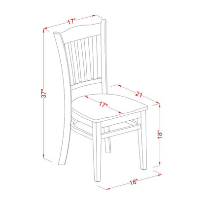 East West Furniture GRC-WHI-W Groton Dining Chairs - Slat Back Wooden Seat Chairs, Set of 2, Linen White