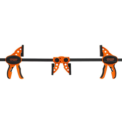 JORGENSEN 2-pack Ratchet Bar Clamps Set, Medium Duty, 12-inch One Hand Clamp, E-Z Hold Expandable Spreader