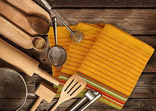 Urban Villa Kitchen Towels Waffle Stripes Dish Towels