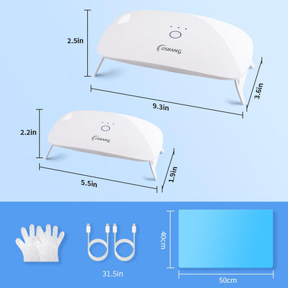 OSBANG 2 Pack UV Light for Resin, Large Size Foldable UV Resin Lamp and Mini Portable Light, Fast Curing and Light Weight UV Lamp, Resin Kits for Jewelry Making, DIY Craft