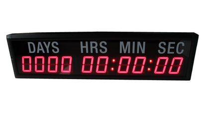 AZOOU 2.3-Inch 10 Digits Red LED Timer Countdown/Up Wall Mounted Clock with Days Hours Minutes Seconds