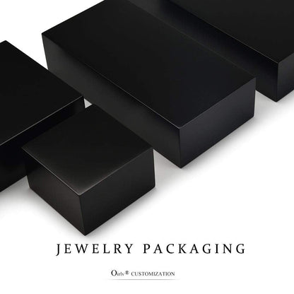 Oirlv Solid Wood Minimalism Style Jewelry Display Stand Showcase Jewelry Organizer Black Square Holder (SM05304)