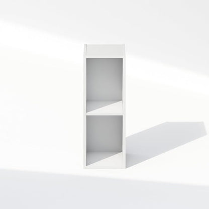 Furinno Reed 2-Tier Closet Organizers and Storage, Closet Organizer, Open Shelf Closet Storage, for Wardrobe, Bedroom, Living Room, 8-Inch Width, White
