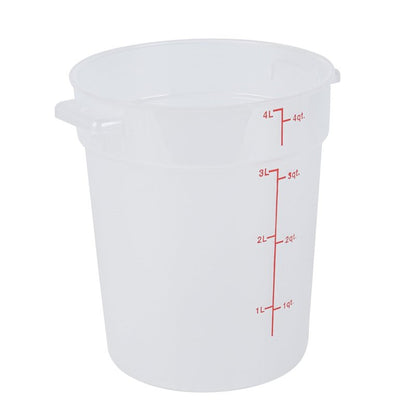 Restaurantware-Met Lux 4 Quart Food Storage Container, 1 Translucent Storage Container - Lids Sold Separately, Red Volume Markers, Dishwashable Container, Side Handles, For Storing Foods