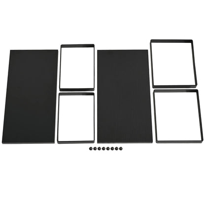 YMYNY Cabinet Shelf Organizer, Spice Racks Set of 4, Kitchen Counter Shelves, Stackable, Wood, Cupboard Organizer for Dishes, Seasoning, Cans, Coffee Mugs, Black, HSR002B-2
