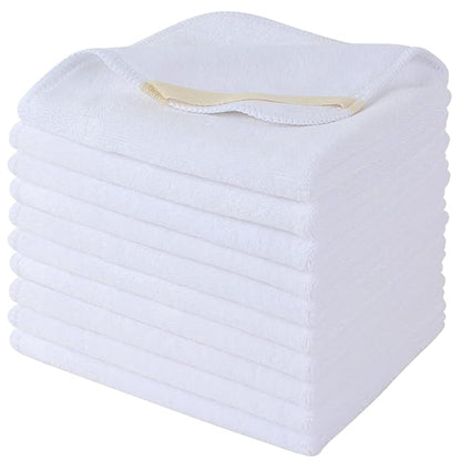 SINLAND Microfiber Facial Cloths Fast Drying Washcloth 12inch x 12inch White 10
