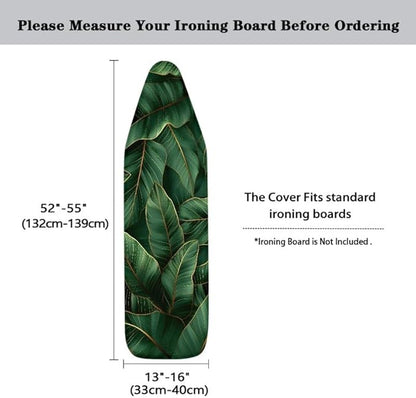 Green Banana Leaves Steam Ironing Board Cover Tropical Plant Leaves Stain