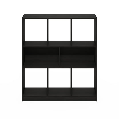 Furinno DALY Book Shelf, 8-Cube Bookshelf, Horizontal Cube Storage Organizer Bookcase, 10.9 x 35.4 x 39.4, for Living Room, Bedroom, Home Office, Espresso