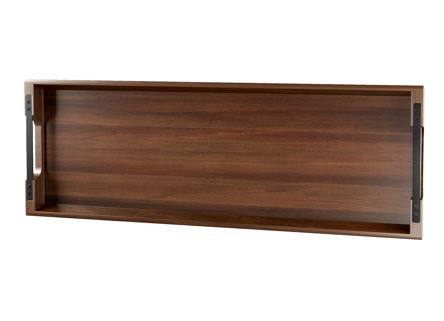 Dofira Large Acacia Wood Serving Tray with Metal Handles - 36" Long Charcuterie Board for Cheese, Meat & Appetizers - Perfect for Kitchen, Entertaining, Gatherings & Home Decor