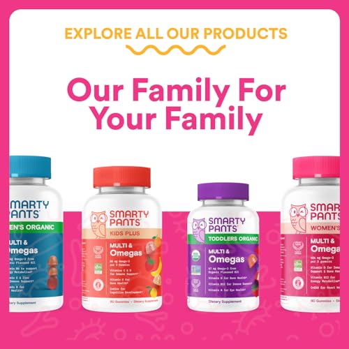 SmartyPants Kids Probiotic & Prebiotic Gummies for Digestive Health: Gut Health Supplement, Clinically Studied Prebiotic for Immune Support, Strawberry, 60 Count (30 Day Supply)