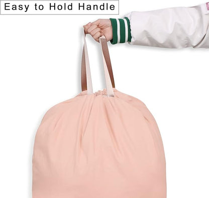 Cotton Canvas Laundry Bag with Handles & Drawstring Straps, Heavy Duty Extra