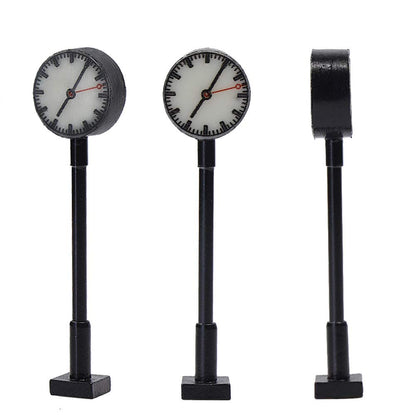LQS62 3pcs Model Railway HO Scale 1:87 Lights Platform Clock Track Lamp (HO Scale)