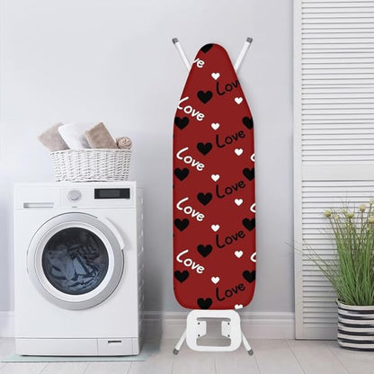 Love Heart Ironing Board Cover Black Red Retro 54x15 inches Applicable Standard