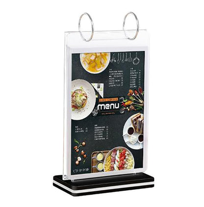 HENGSENLI A5 T-shaped multi-page flip acrylic sign holder, menu / photo / advertising / drink display stand