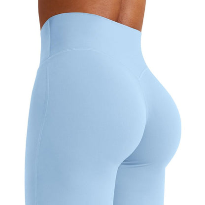 YEOREO Workout Leggings Womens No Front Seam Straight Leggings 29" High Waist Buttery Eddiy Gym Yoga Pants Airy Blue XS
