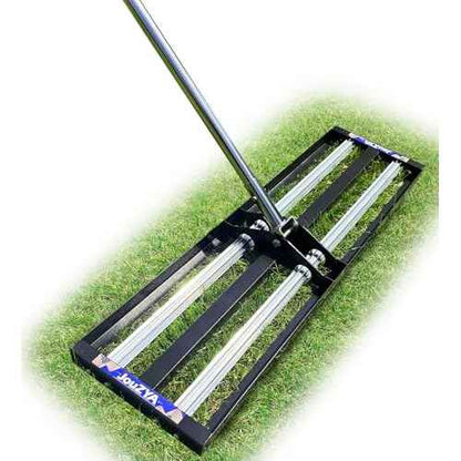Updated Lawn Leveling Rake with Aluminum Rollers, Stainless Steel 17"x10" Levelawn Tool , Heavy-Duty Lawn Leveler with 70" Extended Handle, Yard Leveling Rake Suit for Garden, Golf Lawn, Farm