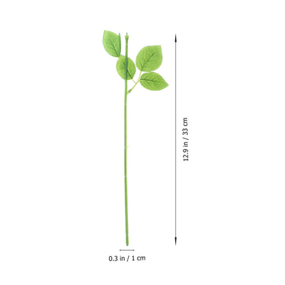 LIOOBO Rose Stems with Leaves: 30Pcs Floral Wire Stems for Artificial Floral Arrangement, DIY Craft Bouquet Making for Wedding Valentines Day Decorations Centerpieces