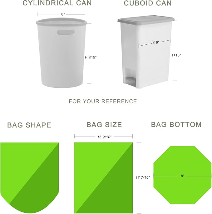 Mini Trash Bags, Inwaysin 1.2 Gallon Trash Bags, Small Bin Bags