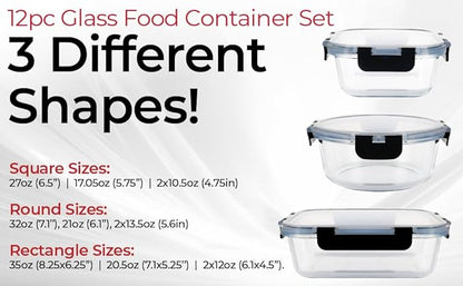 Magic Mill Premium Borosilicate Glass Food Storage Containers